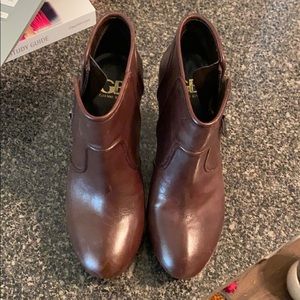 Brown platform boots